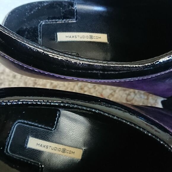 Max Studio Zanzibar heeled low top booties in eggplant Purple size 6M - Picture 9 of 15